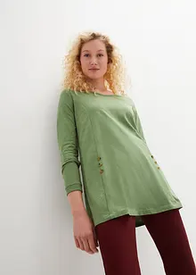 Maglia lunga svasata in cotone, bonprix