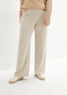 Pantaloni elasticizzati pied de poule, wide leg, bonprix