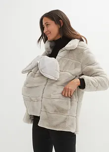 Giacca prémaman in ecopelliccia trapuntata con inserto babywearing, bonprix