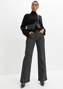 Jeans con fantasia lucida, wide leg, bonprix