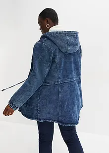 Parka in jeans con fodera effetto peluche, bonprix