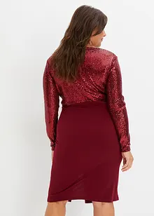 Abito con paillettes e drappeggio, bonprix