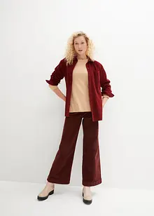 Pantaloni larghi in velluto a coste elasticizzato, vita alta, bonprix