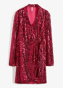 Abito con paillettes e effetto a portafoglio, bonprix