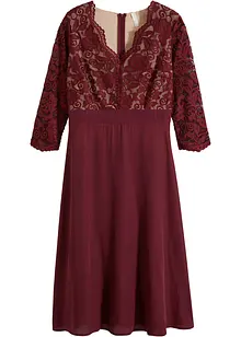 Abito midi di chiffon con pizzo, bonprix