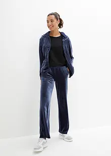 Pantaloni in velour di pile a gamba larga, bonprix