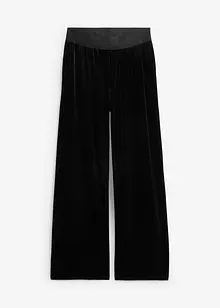 Pantaloni in velour di pile a gamba larga, bonprix