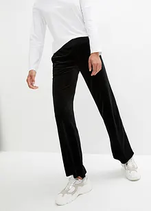 Pantaloni in velour di pile a gamba larga, bonprix