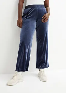 Pantaloni in velour di pile a gamba larga, bonprix