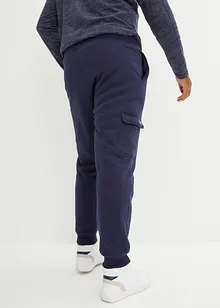 Pantaloni da jogging termici con tasche cargo e fodera effetto peluche, bonprix