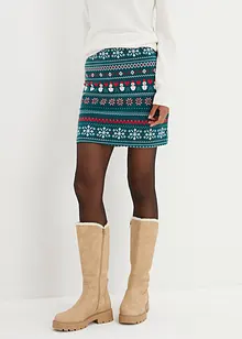 Minigonna con motivo norvegese in misto cotone ed elastan, bonprix