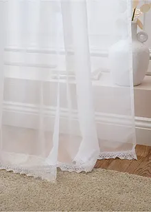 Tenda trasparente in poliestere riciclato con bordo in pizzo, bonprix