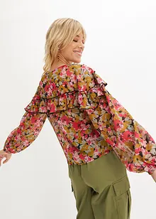 Blusa di chiffon con ruches, RAINBOW