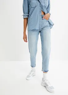 Mom jeans cropped, a vita alta, bonprix