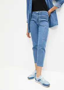 Jeans cargo cropped mid waist, bonprix