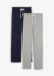 Pantaloni in maglina elasticizzata (pacco da 2), diritti, bonprix