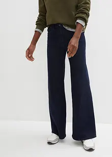 Jeans wide leg con cinta comoda, vita alta, bonprix