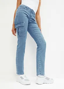 Jeans cargo straight con effetto lavato, bonprix