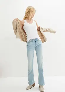 Jeans elasticizzati bootcut, mid waist, bonprix