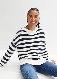 Maglione boxy in maglia traforata di cotone, bonprix