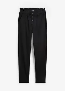 Pantaloni a vita alta in twill con comodo elastico in vita, bonprix
