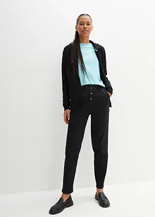 Pantaloni a vita alta in twill con comodo elastico in vita, bonprix