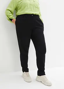 Pantaloni chino elasticizzati con cinta comoda e risvolto, bonprix