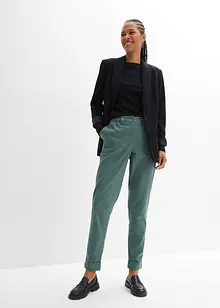 Pantaloni chino elasticizzati con cinta comoda e risvolto, bonprix