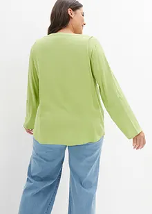 Blusa a maniche lunghe con scollo a V, bonprix