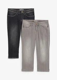 Jeans capri elasticizzati comfort (pacco da 2), bonprix