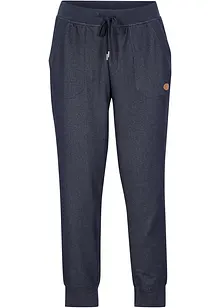 Pantaloni tuta cropped con effetto jeans, bonprix