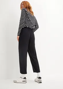 Pantaloni in jersey cropped a palazzo con cinta comoda, vita alta (pacco da 2), bonprix