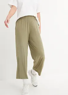 Pantaloni in jersey cropped a palazzo con cinta comoda, vita alta (pacco da 2), bonprix