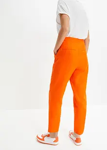 Pantaloni cropped a vita alta in misto lino con inserto elastico, bonprix