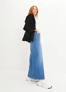 Gonna di jeans con cinta comoda, low waist, bonprix