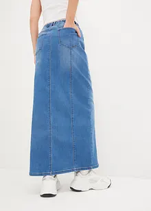 Gonna di jeans con cinta comoda, low waist, bonprix