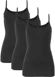 Top con spalline sottili in puro cotone (pacco da 3), bonprix