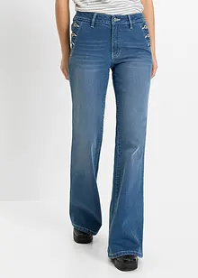 Jeans bootcut in cotone biologico, vita media, bonprix