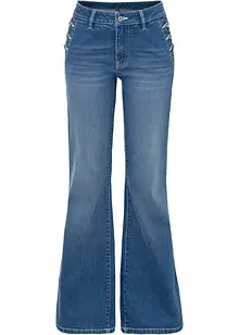 Jeans bootcut in cotone biologico, vita media, bonprix