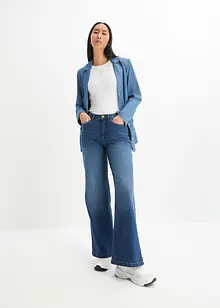 Jeans wide leg in cotone biologico, a vita alta, bonprix