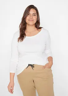 Maglia a maniche lunghe con scollo rotondo in puro cotone biologico, bonprix