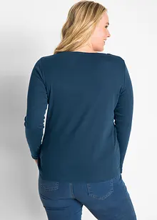 Maglia a maniche lunghe con scollo rotondo in puro cotone biologico, bonprix