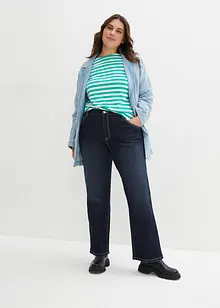 Jeans elasticizzati loose fit a vita alta, wide leg, bonprix