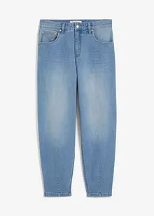 Jeans barrel leg cropped, vita alta, bonprix