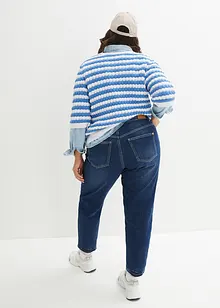 Mom jeans cropped, a vita alta, bonprix