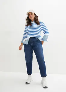 Mom jeans cropped, a vita alta, bonprix