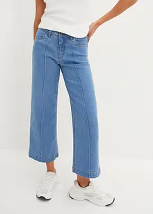 Jeans cropped wide leg, a vita media, bonprix