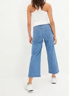 Jeans cropped wide leg, a vita media, bonprix