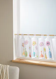 Tenda a vetro con stampa di vasi con fiori, bonprix