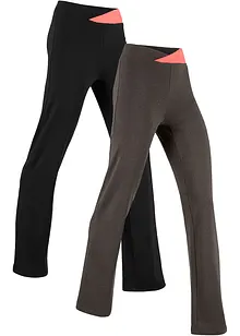 Pantaloni sportivi in cotone, bootcut (pacco da 2), bonprix